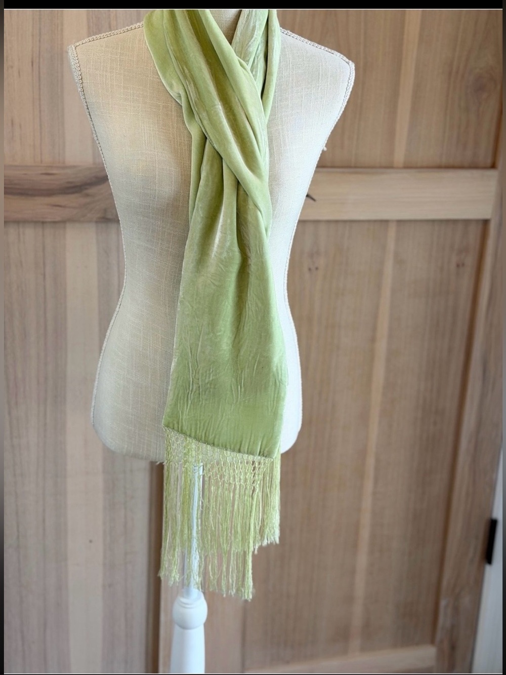 Vintage V. Fraas Silk | Viscose Macrame Fringed Scarf. Velour | Feminine | Luxe